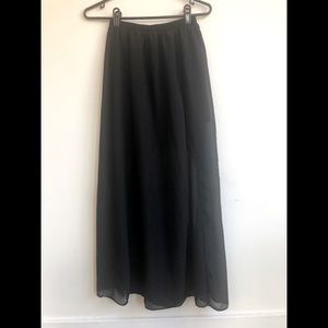 Black Sheer/Chiffon Maxi Skirt
